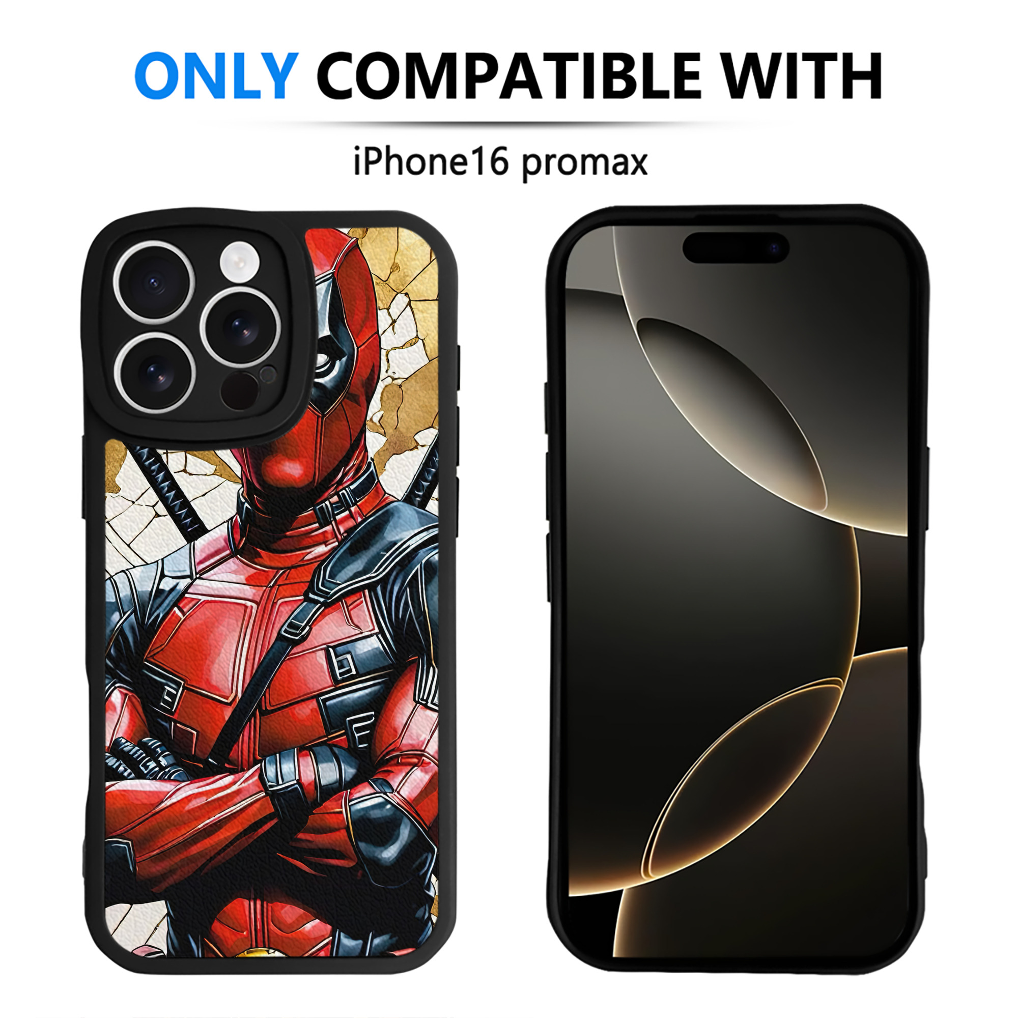 （画像用） Deadpool デッドプール 【iPhone 16シリーズ対応】シリコンスマホケース（レザー調） 材質：シリコン